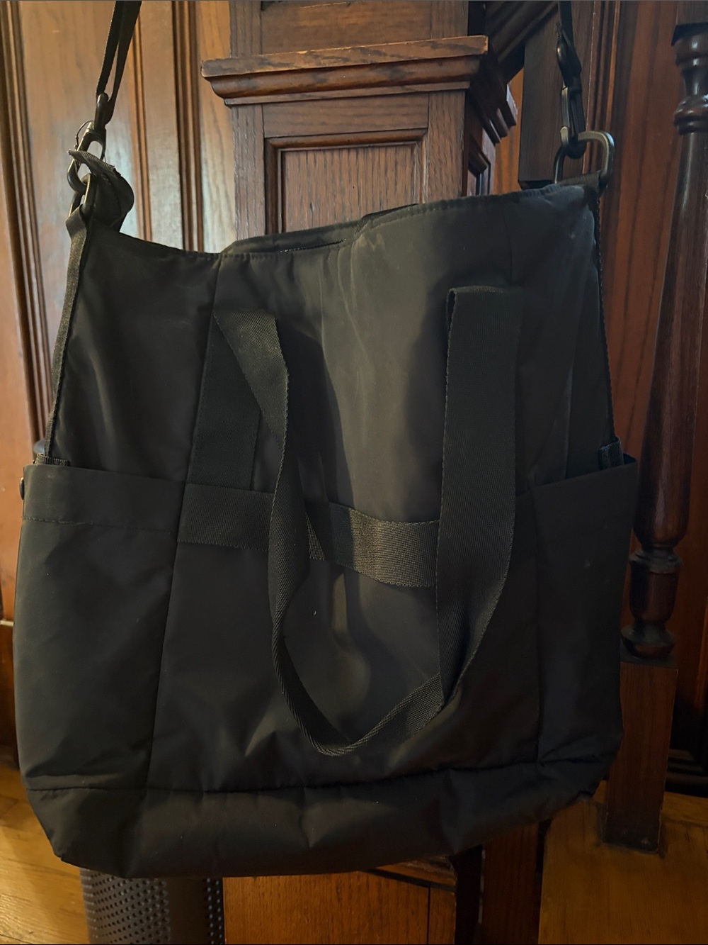 adidas Black Men's Messenger Tote with Front Zip Pocket - Picture 2 of 3